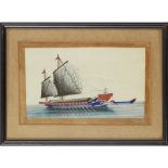 TWO PITH PAPER PAINTINGS DEPICTING JUNKSQING DYNASTY, 19TH CENTURY watercolour on pith paper,