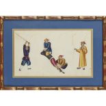 SIX PITH PAPER PAINTINGS DEPICTING PUNISHMENT AND TORTUREQING DYNASTY, 19TH CENTURY ink and colour