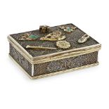 EXPORT SILVER FILIGREE BOX WITH RUSSIAN MOUNTSQING DYNASTY, CIRCA 1780 the rectangular box with a