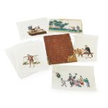 ALBUM OF SIX PAINTINGS ON PITH PAPERSIGNED CHEONGQUA, 19TH CENTURY ink and colour on paper, each