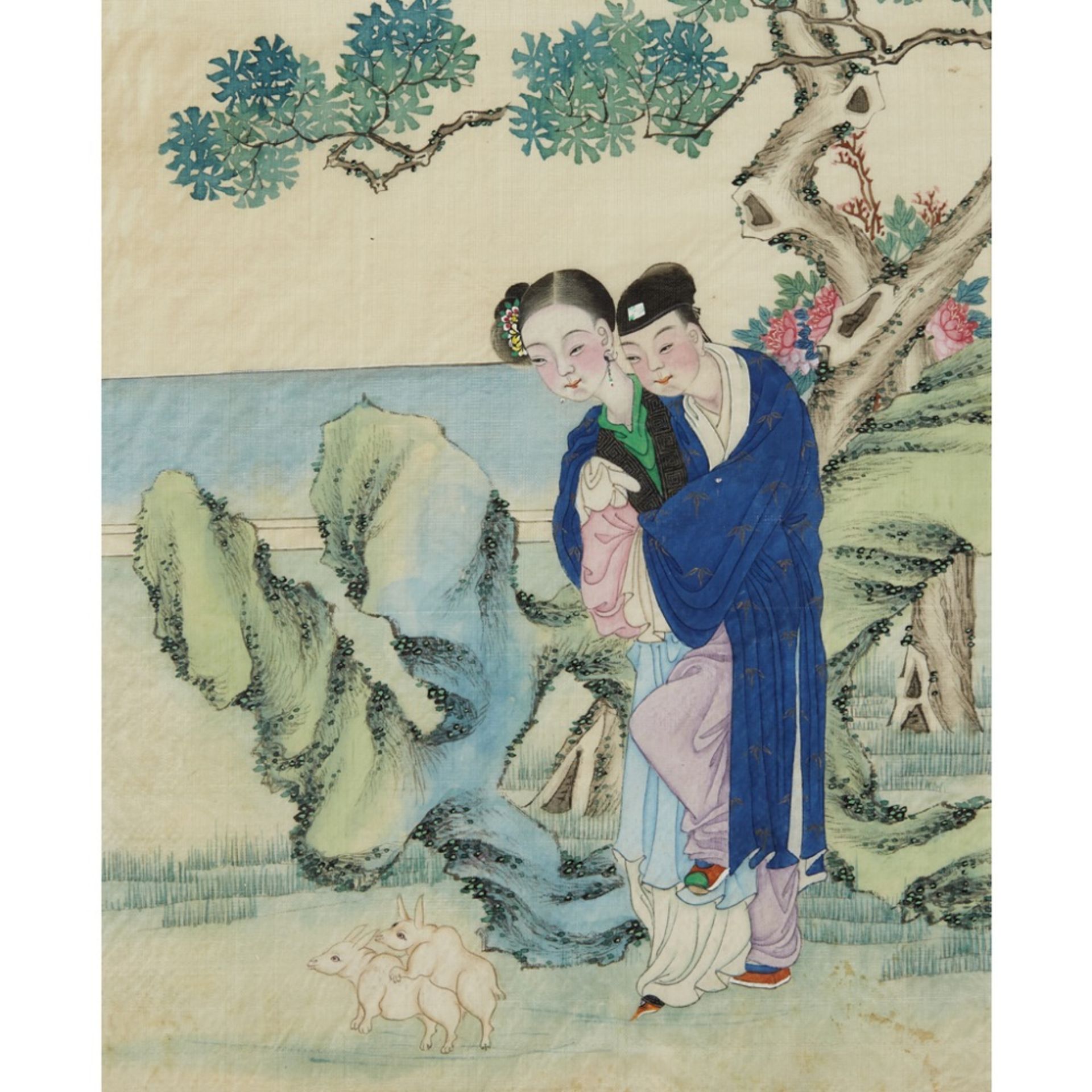 ALBUM OF TWELVE EROTIC PAINTINGSQING DYNASTY, 19TH CENTURY ink and colour on silk, depicting an - Image 3 of 12