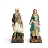 PAIR OF 'PORCELAINE DE PARIS' OTTOMAN FIGURES OF A SULTAN AND SULTANAFRANCE FOR THE TURKISH