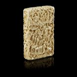CARVED CANTON IVORY CARD CASE, QING DYNASTY, 19TH CENTURY