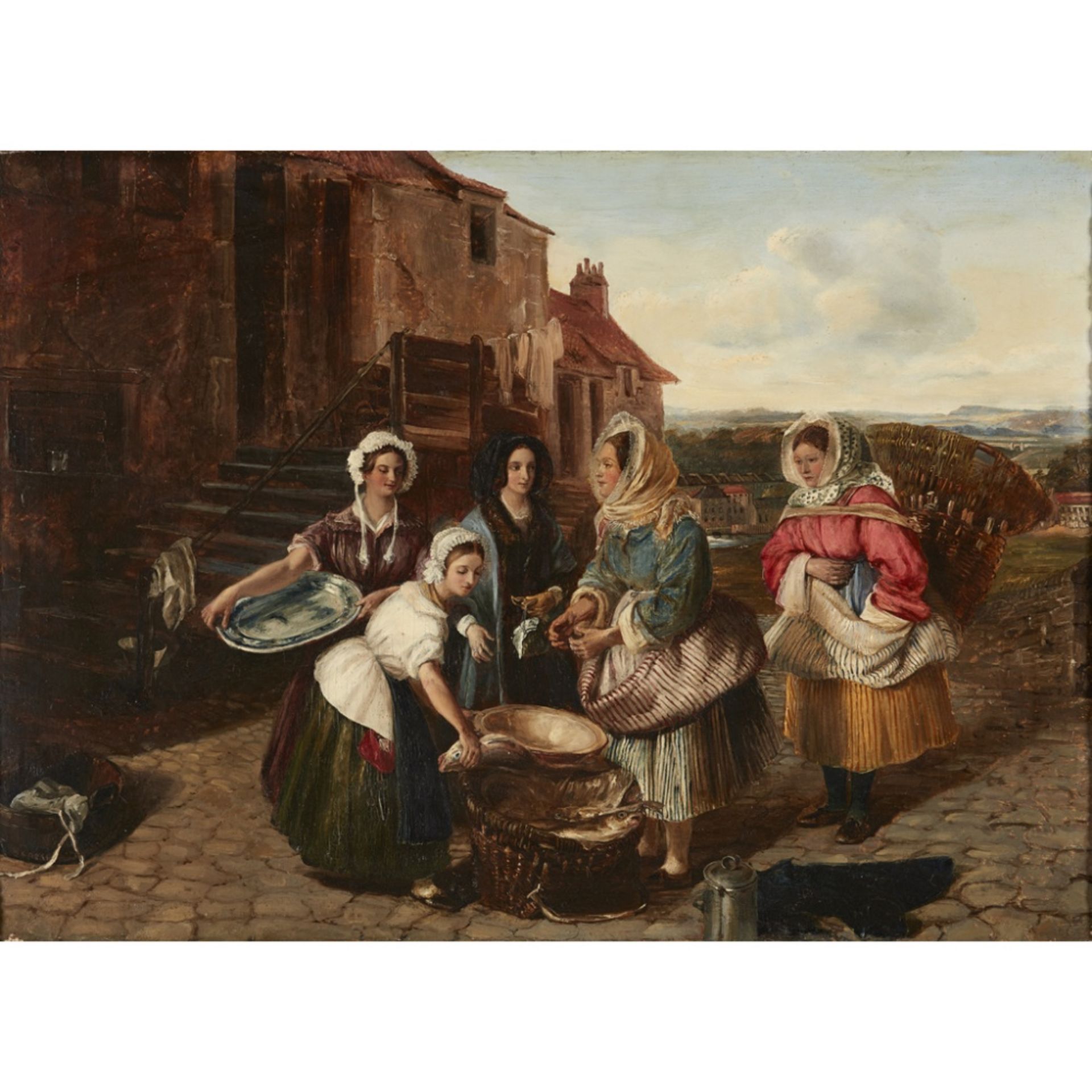 ALEXANDER CARSE (SCOTTISH C.1770-1843)EAST LOTHIAN FISHERWOMEN Signed, oil on board56cm x 76cm (22in