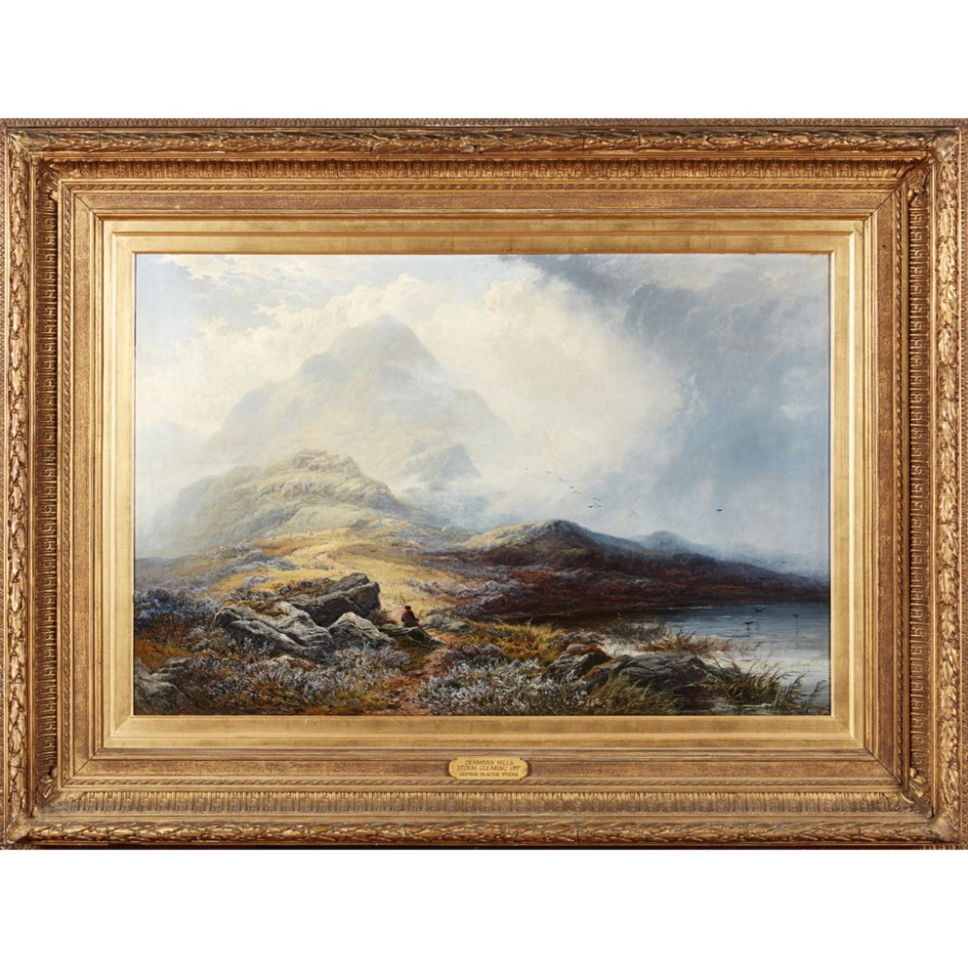 GEORGE BLACKIE STICKS (BRITISH 1843-1938)GRAMPIAN HILLS STORM CLEARING OFF Signed and dated 1879, - Image 2 of 2