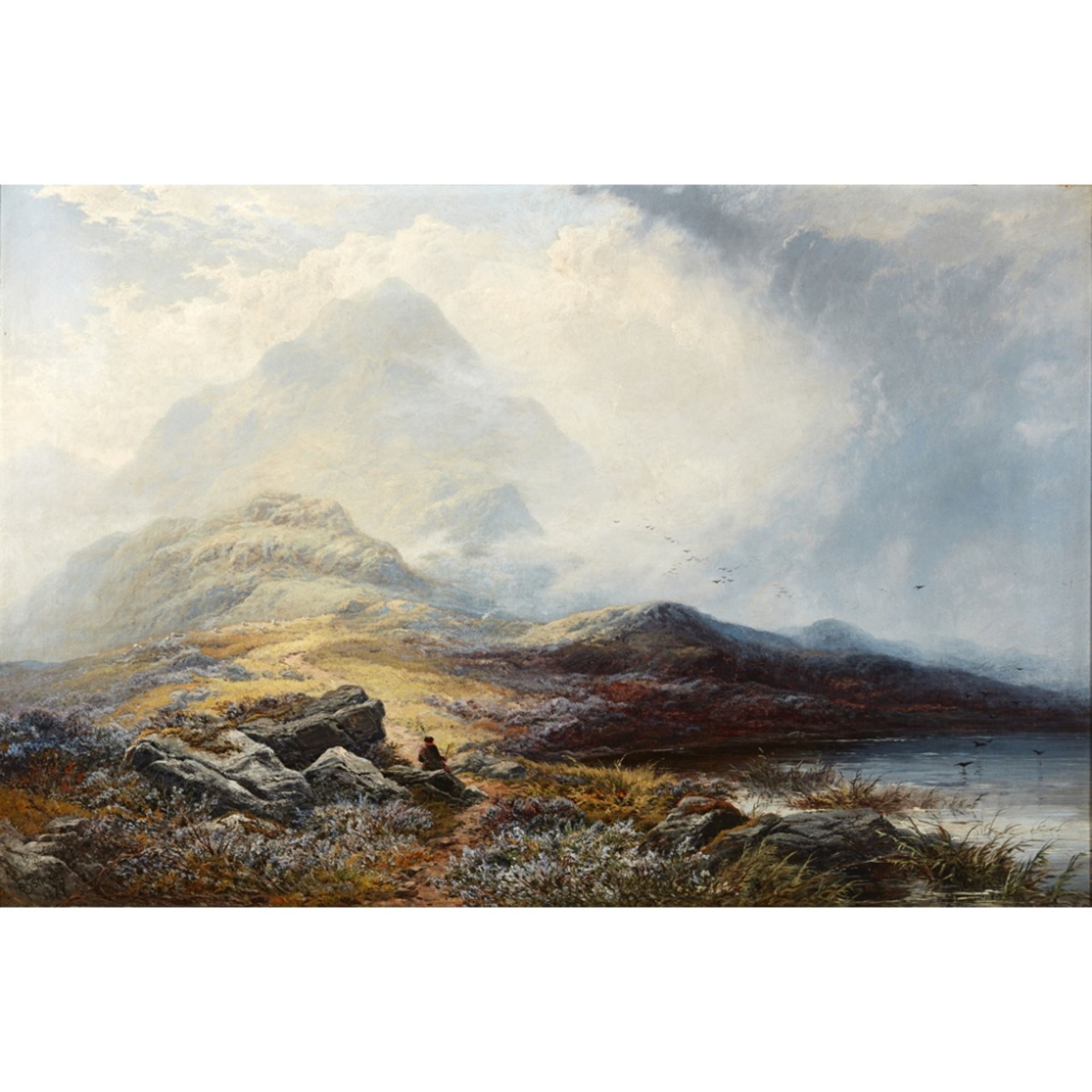 GEORGE BLACKIE STICKS (BRITISH 1843-1938)GRAMPIAN HILLS STORM CLEARING OFF Signed and dated 1879,