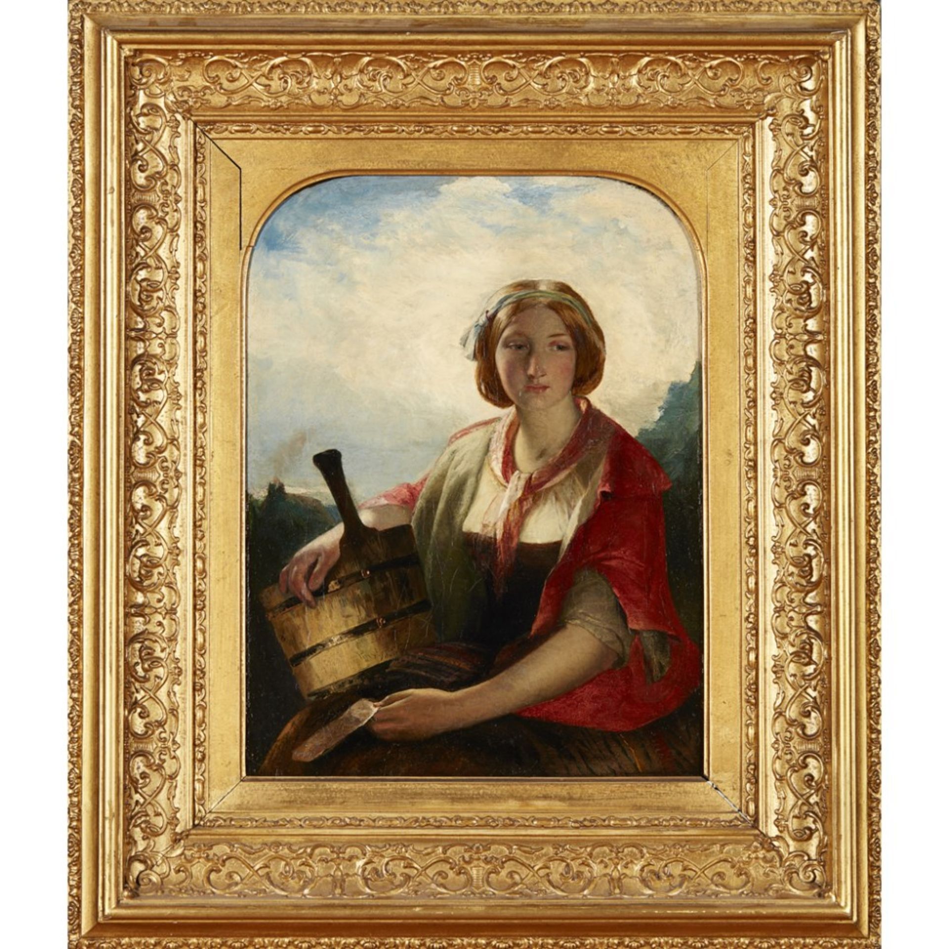 JAMES ECKFORD LAUDER R.S.A. (SCOTTISH 1811-1869)PORTRAIT OF JEANIE DEANS Signed and dated 1855-6, - Image 2 of 2