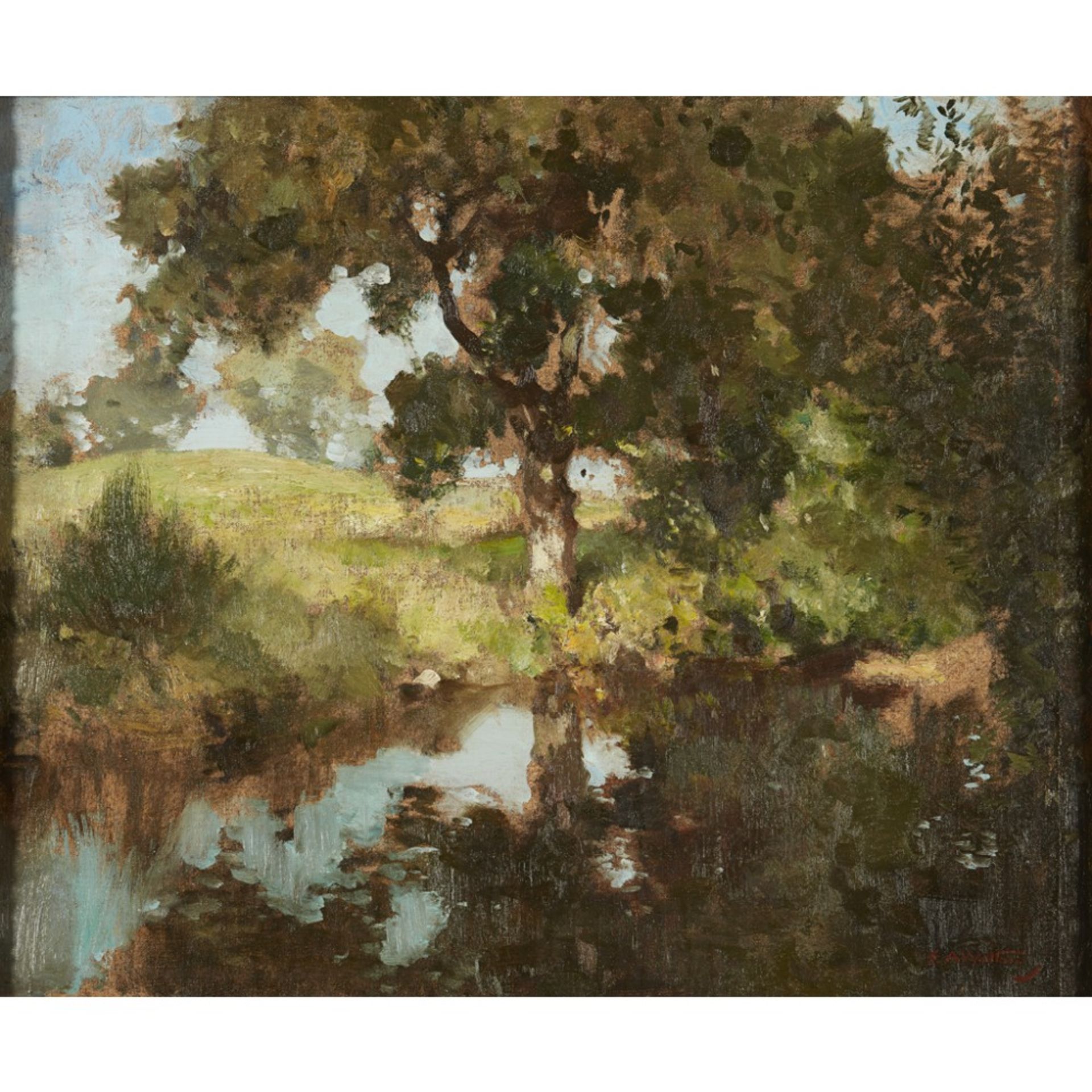 EDWARD ARTHUR WALTON R.S.A., P.R.S.W., H.R.W.S. (SCOTTISH 1860-1922)SUMMER REFLECTIONS Signed, oil