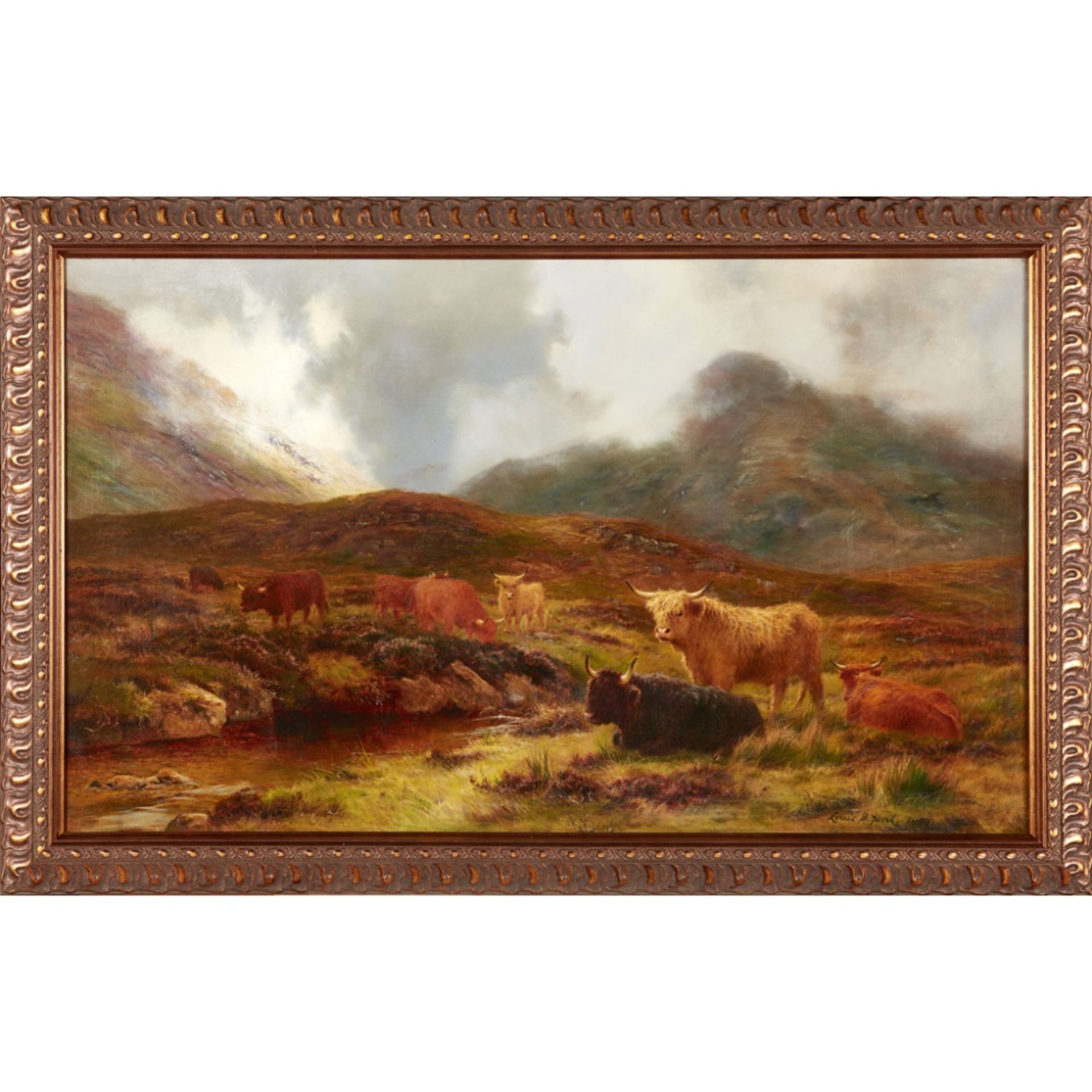 LOUIS BOSWORTH HURT (BRITISH 1856-1929)MOORLAND AT CLACHAIG, GLENCOE Signed and dated 1899, oil on - Image 2 of 2