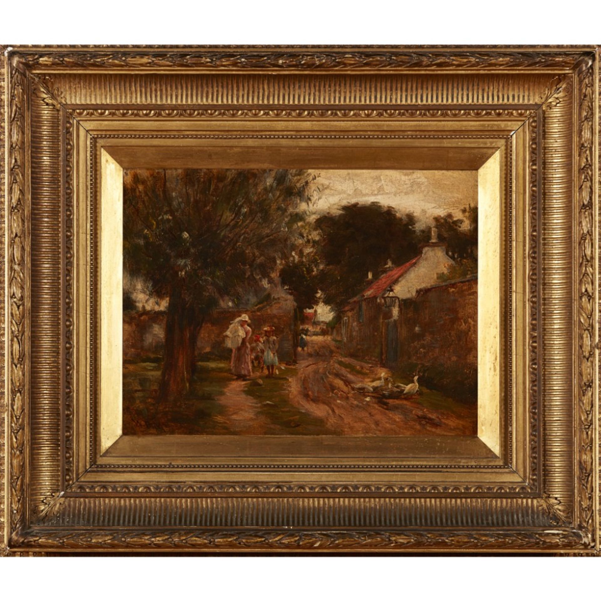 WILLIAM DARLING MCKAY R.S.A. (SCOTTISH 1844-1924)HOME FROM CHURCH Signed with initials, oil on - Image 2 of 2