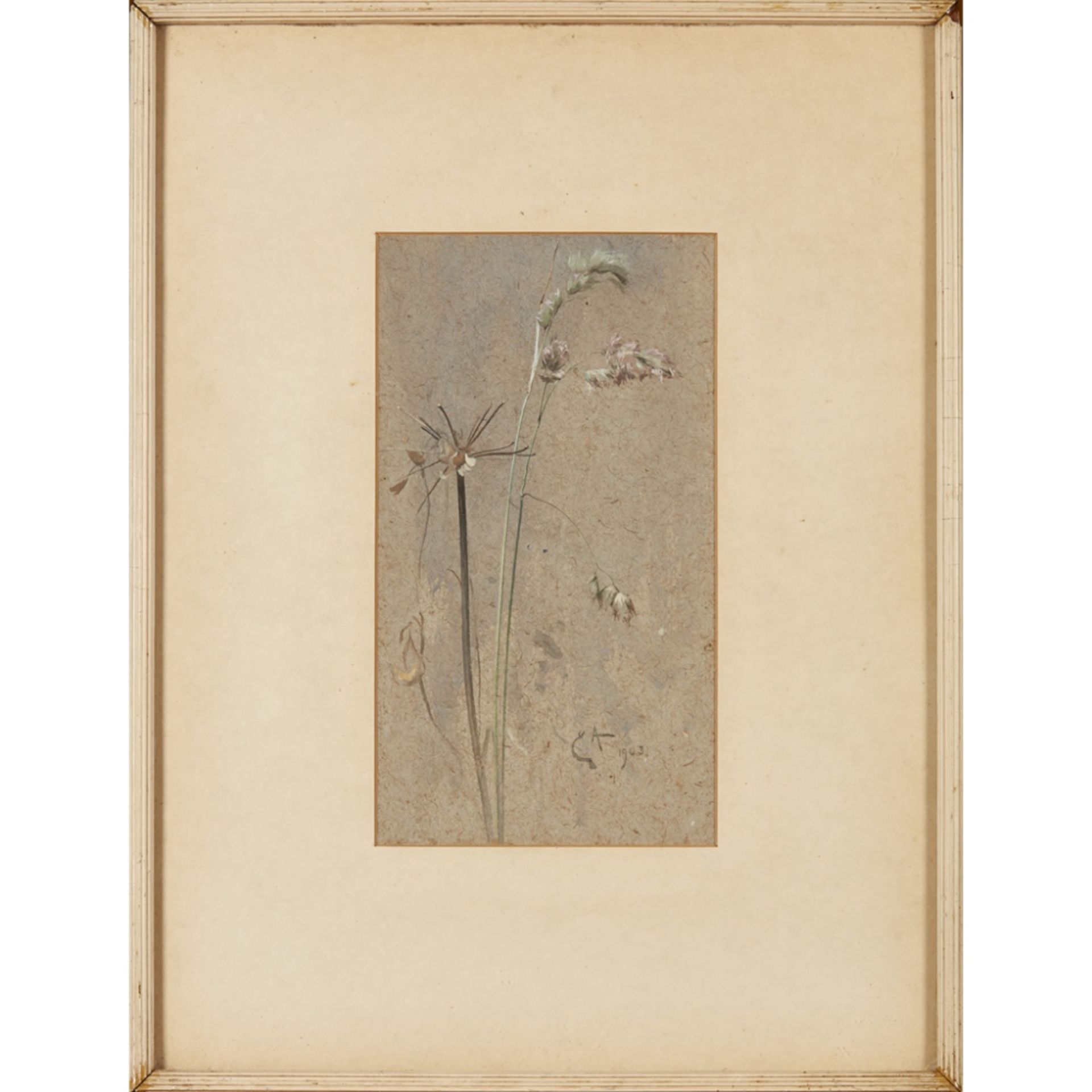 EDWIN ALEXANDER R.S.A., R.S.W., R.W.S. (SCOTTISH 1870-1926)COCKSFOOT GRASS Signed with a monogram - Image 2 of 2