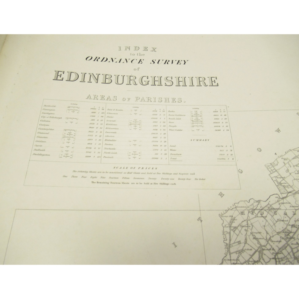 ORDNANCE SURVEY OF EDINBURGHSHIREFINELY BOUND SIX INCH FIRST EDITION MAP OF THE EDINBURGH AREA - Image 3 of 5