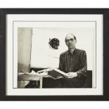 TWO PHOTOGRAPHS OF ARTISTSADAMS, GILBERT photograph of Peter Lanyon at work, silver gelatin print,