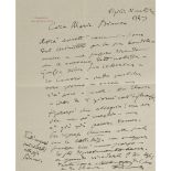 PUCCINI, GIACOMOAUTOGRAPH LETTER SIGNED (“G. PUCCINI”), TO MARIA BIANCA GINORI, 24 DECEMBER 1923