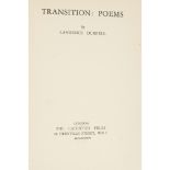 DURRELL, LAWRENCEINSCRIBED TO GEORGE WILKINSON Transition: Poems. London: The Caduceus Press,