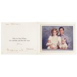 DIANA, PRINCESS OF WALES, 1961-97 & PRINCE CHARLES, (B.1948)CHRISTMAS CARD FOR 1984, WTIH PHOTOGRAPH