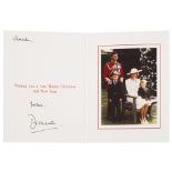 DIANA, PRINCESS OF WALES, 1961-97 & PRINCE CHARLES, (B.1948)CHRISTMAS CARD FOR 1989, INSCRIBED AND