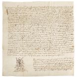 [AYRSHIRE] STEWART OF DARNLEY, SIR JOHN, (D. 1526, 3RD EARL OF LENNOX)INSTRUMENT OF SEISIN, IN