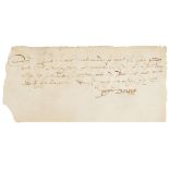 SACKVILLE, THOMAS, (1536-1608, 1ST EARL OF DORSET, ENGLISH STATESMAN AND POET)MANUSCRIPT DOCUMENT