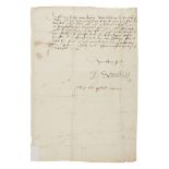 SEYMOUR, EDWARD, (C.1500-1552, 1ST DUKE OF SOMERSET, LORD PROTECTOR)LETTER SIGNED ("E. SOMERSET") AS