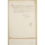 HENRI IV, (1553-1610, KING OF FRANCE)BRIEF LETTER SIGNED 'HENRY', JANUARY 1601, addressed to "Mon