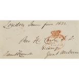 O'CONNELL, DANIEL (1775-1847), IRISH POLITICAL LEADERENVELOPE FRONT ADDRESSED TO REV. H. CARD, D.D.,