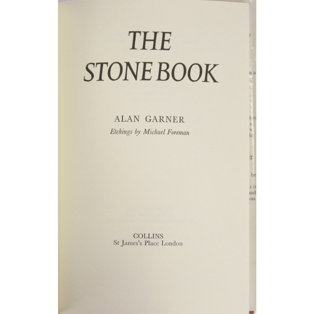 GARNER, ALANTHE STONE BOOK QUARTET The Stone Book. London: Collins, 1976. First edition, 8vo, - Image 2 of 3