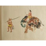INDIAN COMPOSITE ANIMAL PAINTINGS6 WATERCOLOURS LAID INTO A MID-19TH CENTURY SCRAP ALBUM