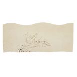 ELIZABETH I, (1533-1603, QUEEN OF ENGLAND)SIGNATURE ON VELLUM "ELIZABETH R.", excised slip from