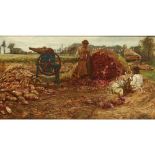 SIR DAVID MURRAY R.A., R.S.W., R.W.S. (SCOTTISH 1849-1933)CHOPPING BEETS Signed and dated 1878,