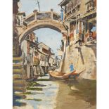 DR. ROBERT CECIL ROBERTSON (SCOTTISH FL. 1920S-40S)THE BRIDGE - THE VENICE OF THE EAST Signed, oil