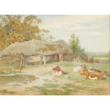 CHARLES JAMES ADAMS (BRITISH 1859-1931)CATTLE RESTING Signed, watercolour27cm x 37cm (10.5in x 14.