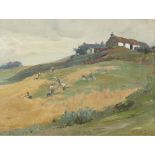 WILLIAM PRATT (SCOTTISH 1854-1936)HARVEST WORKERS ON A HILL-SIDE Signed, oil on canvas29.5cm x 39.