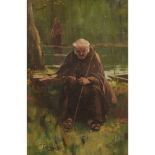 DAVID FULTON R.S.W. (SCOTTISH 1848-1930)THE FISHING MONK Signed, oil on canvas59.5cm x 39.5cm (23.