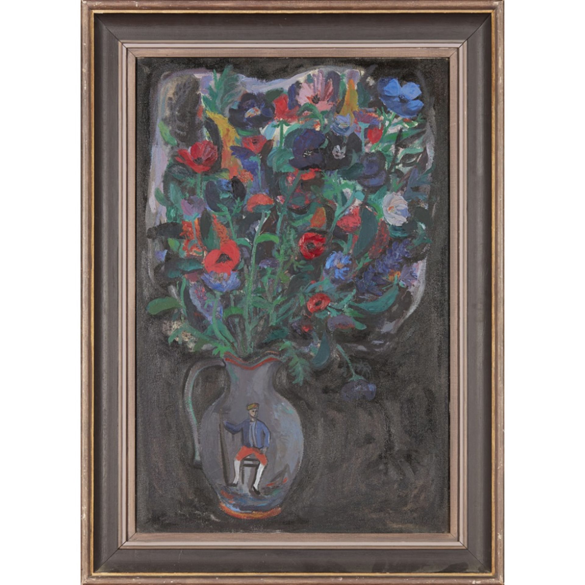 [§] HAMISH REID (SCOTTISH 1929-2005)DECORATED JUG WITH RED FLOWERS Signed, oil on canvas75cm x - Bild 2 aus 2