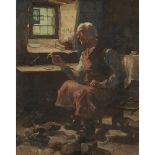 DAVID FULTON R.S.W. (SCOTTISH 1848-1930)IN THE COBBLER'S WORKSHOP Signed, oil on canvas49.5cm x 39.