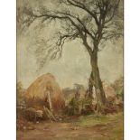 SIR JAMES LAWTON WINGATE R.S.A. (SCOTTISH 1846-1924)SPRINGTIME AT THE FARM, CURRIE Signed, oil on
