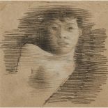 SIR WILLIAM ROTHENSTEIN (BRITISH 1872-1945)GIRL IN PARIS Crayon and white chalk19cm x 19cm (7.5in
