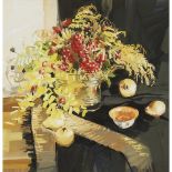 [§] GILLIAN GOODHEIR (SCOTTISH B.1949)AUTUMN STILL-LIFE Signed, gouache42cm x 40.5cm (16.5in x