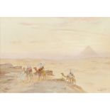 WILLIAM ASHTON (20TH CENTURY BRITISH)SUNSET IN THE DESERT Signed and signed and dated 1936 with
