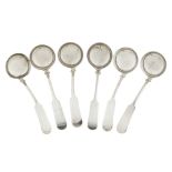 DUNDEE - A SET OF SIX SCOTTISH PROVINCIAL TODDY LADLES ALEXANDER CAMERON (PROBABLY) with
