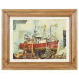 [§] MALCOLM JOHN CHEAPE (B. 1964) CY341 IN HARBOUR Watercolour, signed 48cm x 66cm Note: These model