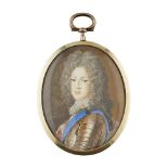 KING JAMES III A PORTRAIT MINIATURE ON IVORY ATTRIBUTED ANNE SHERON, CIRCA 1704 the half-length