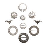 A COLLECTION OF CELTIC JEWELLERY ALEXANDER RITCHIE to include various annular and penannular