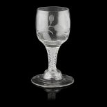 A LARGE JACOBITE ENGRAVED DUTCH SODA GLASS MID-18TH CENTURY the deep bowl engraved with open and