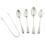 PAISLEY - A COLLECTION OF FLATWARE VARIOUS MAKERS to include a pair of sugar tongs, William