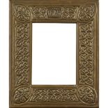 IONA - A SCOTTISH BRASS PICTURE FRAME ALEXANDER RITCHIE (ATTRIBUTED) of rectangular outline, with