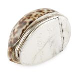 A GEORGE III COWRIE SHELL SNUFF BOX ALEXANDER AITCHISON & SONS the polished cowrie shell mounted