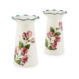 A PAIR OF WEMYSS WARE GROSVENOR VASES 'SWEET PEAS' PATTERN, CIRCA 1900 each with impressed marks
