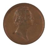 A JACOBITE BRONZE PRINCE CHARLES EDWARD STUART OAK SOCIETY MEDALLION THOMAS PINGO (1714 - 1776),